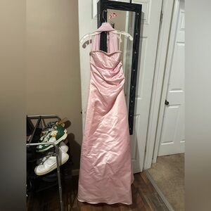 Pink strapless prom dress